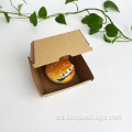 Caja de hamburguesas marrón de papel corrugado personalizado